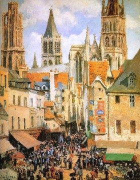Camille Pissarro Painting - El antiguo mercado de Rouen Camille Pissarro